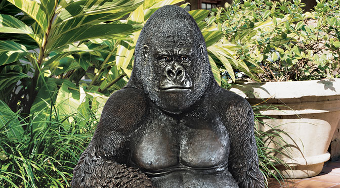Gorilla sitting sculpture