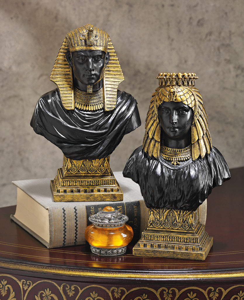 Egyptian King Rameses II and Queen Nefertari Bust Set