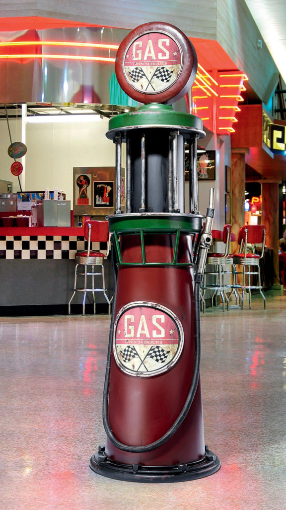 Service Station Vintage Gas Pump Metal Sculpture