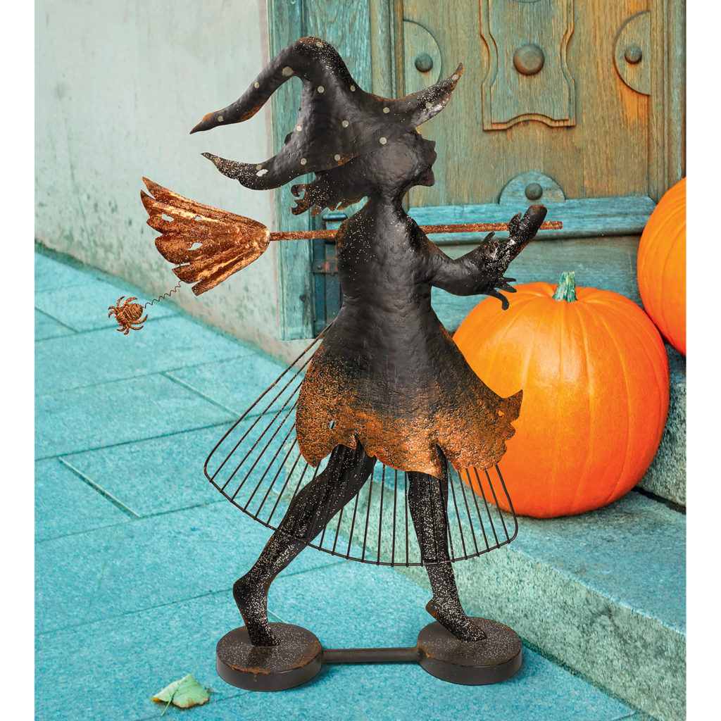 Bewitched Blaise Metal Silhouette Witch Statue
