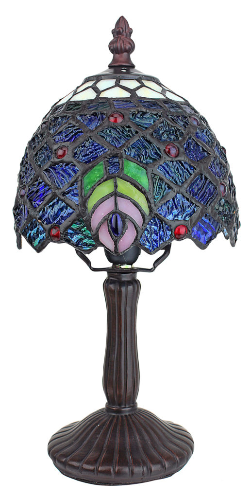 Ravishing Peacock Petite Tiffany-Style Table Lamp (TF10043)