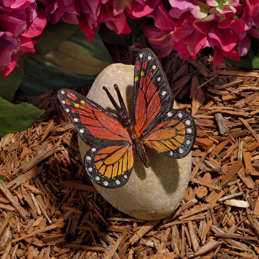 Viceroy Monarch Butterfly on Rock Statue